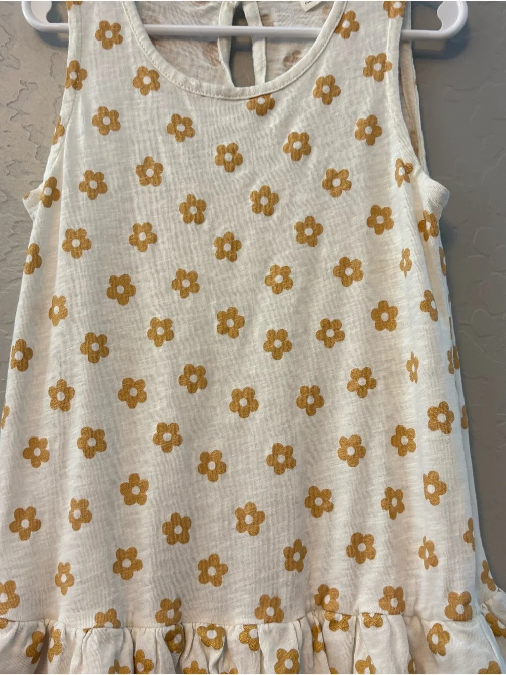 Crewcuts girls' flower printed dress with tiered skirt size small 6-7